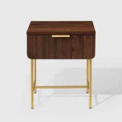 Modern Reeded 1 Drawer Side Table - Saracina Home -Living Room Furniture Store GUEST 0450f360 3922 4f26 be06 6b3174d6d3e0