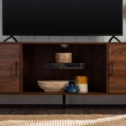 2 Door Mid-Century Modern Wood Storage TV Stand For TVs Up To 80" - Saracina Home 25 2 Door Mid-Century Modern Wood Storage TV Stand For TVs Up To 80" - Saracina Home -Living Room Furniture Store GUEST 0c083b88 b4b8 4267 89b0 b99f64195a36