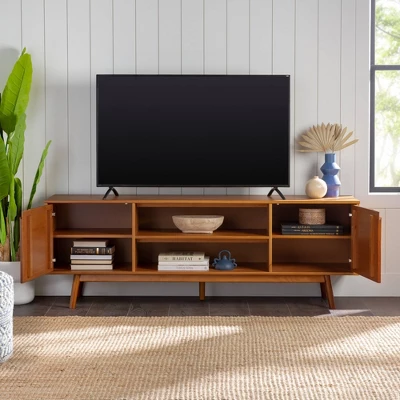 Solid Wood Mid-Century Modern TV Stand For TVs Up To 80" - Saracina Home 5 Solid Wood Mid-Century Modern TV Stand For TVs Up To 80" - Saracina Home - Image 3