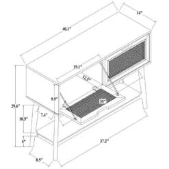 Wood & Cane Console Table With Pull-Down Drawers - Hearth & Hand™ With Magnolia -Living Room Furniture Store GUEST 1b81a3a0 42a0 432a 9648 58b763486f6c