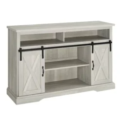 Transitional Sliding Barndoor Highboy TV Stand For TVs Up To 58" - Saracina Home -Living Room Furniture Store GUEST 1e7753a0 161a 461f a869 c017e7263cc2