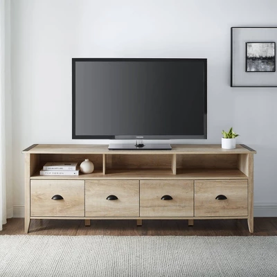 4 Drawer Farmhouse TV Stand For TVs Up To 80" - Saracina Home 4 4 Drawer Farmhouse TV Stand For TVs Up To 80" - Saracina Home - Image 2