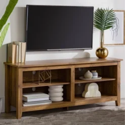 Transitional 4 Cubby Wood Open Storage TV Stand For TVs Up To 65"- Saracina Home 27 Transitional 4 Cubby Wood Open Storage TV Stand For TVs Up To 65"- Saracina Home -Living Room Furniture Store GUEST 25f3cc78 c68c 409d ba33 6e1083087415
