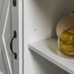 Transitional Sliding Barndoor Highboy TV Stand For TVs Up To 58" - Saracina Home -Living Room Furniture Store GUEST 2ec80a84 9305 4427 a645 b2081089efba