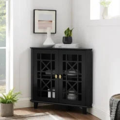 2 Door Corner Accent Cabinet With Fretwork Doors - Saracina Home 23 2 Door Corner Accent Cabinet With Fretwork Doors - Saracina Home -Living Room Furniture Store GUEST 33460c8d 731e 484d b65b b46663cb9a4a