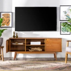 Solid Wood Mid-Century Modern TV Stand For TVs Up To 65" - Saracina Home 26 Solid Wood Mid-Century Modern TV Stand For TVs Up To 65" - Saracina Home -Living Room Furniture Store GUEST 334bf308 b086 4c05 9568 1ae4a156a658