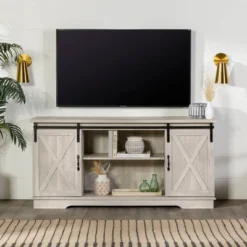 Modern Transitional Sliding Barndoor TV Stand For TVs Up To 65"- Saracina Home -Living Room Furniture Store GUEST 3a33cfae 753c 49d5 b93b f8ed8ea1c772