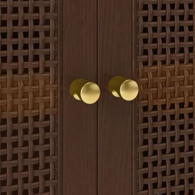 Woven Arched Wood Cabinet - Threshold™ 6 Woven Arched Wood Cabinet - Threshold™ - Image 4