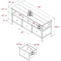 Farmhouse 3 Drawer Wood TV Stand For TVs Up To 65" - Saracina Home 26 Farmhouse 3 Drawer Wood TV Stand For TVs Up To 65" - Saracina Home -Living Room Furniture Store GUEST 40d5f612 f4e7 48b3 8586 affcd4996633