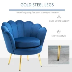 HomCom Elegant Velvet Upholstered Accent Leisure Club Chair With Gold Metal Legs 16 HomCom Elegant Velvet Upholstered Accent Leisure Club Chair With Gold Metal Legs -Living Room Furniture Store GUEST 453ce68e e4a4 4f60 b7ec 9d9cab5e1638