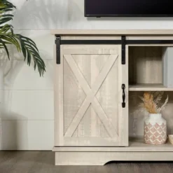 Modern Transitional Sliding Barndoor TV Stand For TVs Up To 65"- Saracina Home -Living Room Furniture Store GUEST 45b08206 71d0 4c78 8e78 8a18f861410c