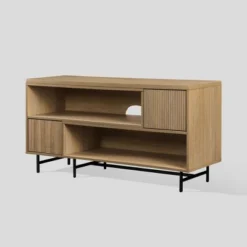 Modern Reeded Door Extendable TV Stand For TVs Up To 50" - Saracina Home -Living Room Furniture Store GUEST 477dbe29 17b9 4045 b470 35d21aade85d