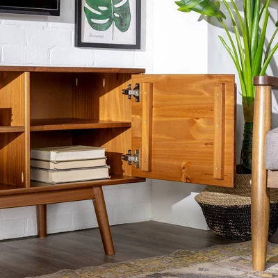 Solid Wood Mid-Century Modern TV Stand For TVs Up To 65" - Saracina Home 9 Solid Wood Mid-Century Modern TV Stand For TVs Up To 65" - Saracina Home - Image 7