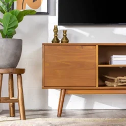 Solid Wood Mid-Century Modern TV Stand For TVs Up To 65" - Saracina Home 21 Solid Wood Mid-Century Modern TV Stand For TVs Up To 65" - Saracina Home -Living Room Furniture Store GUEST 4afdac7b ce07 40a9 92de c6ef5784b45e