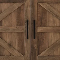 Atticus Modern Farmhouse 2 Door Corner TV Stand For TVs Up To 55" Rustic Oak - Saracina Home -Living Room Furniture Store GUEST 4c8dcf3c ad69 425f 9117 f6aaa0b7bb81