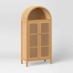 Woven Arched Wood Cabinet - Threshold™ 19 Woven Arched Wood Cabinet - Threshold™ -Living Room Furniture Store GUEST 55ee5cc0 3aff 4967 be03 2e31c724f280