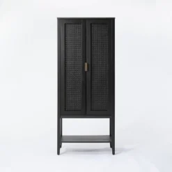 66" East Bluff Woven Cabinet Black - Threshold™ Designed With Studio McGee -Living Room Furniture Store GUEST 5956588b 68d9 45b7 8ab7 5612fef325f8