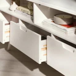 Cara Mid-Century Modern 3 Drawer Corner TV Stand For TVs Up To 58" - Saracina Home -Living Room Furniture Store GUEST 59f86cf1 f206 400e beed adf45df367ac