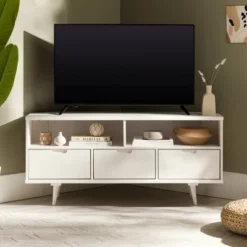 Cara Mid-Century Modern 3 Drawer Corner TV Stand For TVs Up To 58" - Saracina Home -Living Room Furniture Store GUEST 5a91e93e d508 4e72 9f59 32f14f024c2a