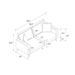 Maryan Pillowback Wood Stretcher Sofa Gray Linen - Room & Joy -Living Room Furniture Store GUEST 5c828eec 5214 445f 81b7 f8b507332f9e