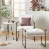 Cushioned Metal & Wood Accent Arm Chair - Cream/Black - Hearth & Hand™ With Magnolia -Living Room Furniture Store GUEST 5f0e5097 918e 4add b8ce 8003a991a2a4