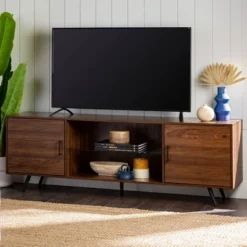 2 Door Mid-Century Modern Wood Storage TV Stand For TVs Up To 80" - Saracina Home 35 2 Door Mid-Century Modern Wood Storage TV Stand For TVs Up To 80" - Saracina Home -Living Room Furniture Store GUEST 731fc50a 2639 4fe3 90be a972112a62a2