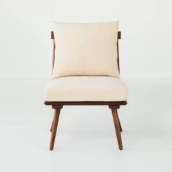 Spindle Back Accent Chair With Cushions Brown/Cream - Hearth & Hand™ With Magnolia -Living Room Furniture Store GUEST 73f76910 42de 4f93 b7f9 c4d237cc0893