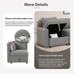 122.8" Minimalist Convertible Modular Sofa, Upholstered Sectional Sofa Couch With 5 Pillows-ModernLuxe 20 122.8" Minimalist Convertible Modular Sofa, Upholstered Sectional Sofa Couch With 5 Pillows-ModernLuxe -Living Room Furniture Store GUEST 758104f0 2824 4484 a592 7670bd523c90