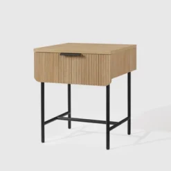 Modern Reeded 1 Drawer Side Table - Saracina Home -Living Room Furniture Store GUEST 78d03fb1 5d5d 49fe b94e 5288da9b8868