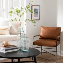 Faux Leather & Metal Accent Chair - Black/Brown - Hearth & Hand⢠With Magnolia