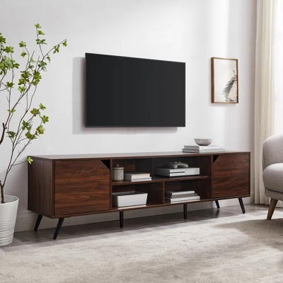 Mid-Century Modern Wide Storage TV Stand For TVs Up To 80" - Saracina Home 3 Mid-Century Modern Wide Storage TV Stand For TVs Up To 80" - Saracina Home