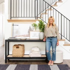 Console Table With Woven Rattan Shelf Black - Threshold™ Designed With Studio McGee 20 Console Table With Woven Rattan Shelf Black - Threshold™ Designed With Studio McGee -Living Room Furniture Store GUEST 8850858f 6d86 4502 8112 f583beb8eb20