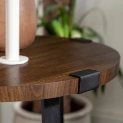 Wrightson Urban Industrial Faux Wrap Leg Round Side Table - Saracina Home -Living Room Furniture Store GUEST 8b163bfb ed61 4eae b38d ce911ea026a1