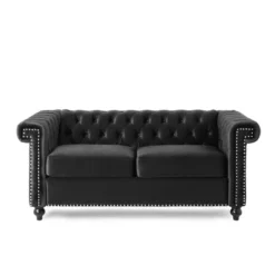 Brinkhaven Modern Glam Tufted Velvet Loveseat With Nailhead Trim - Christopher Knight Home -Living Room Furniture Store GUEST 931465da fe47 42fe 9be8 4ce9dca19648