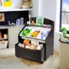 Costway Kids Wooden Toy Storage Unit Organizer W/Rolling Toy Box & Plastic Bins NaturalEspresso -Living Room Furniture Store GUEST a3d3b5fa 2433 4e82 a962 d1d0533ee1e1