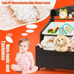 Costway Kids Wooden Toy Storage Unit Organizer W/Rolling Toy Box & Plastic Bins NaturalEspresso 20 Costway Kids Wooden Toy Storage Unit Organizer W/Rolling Toy Box & Plastic Bins NaturalEspresso -Living Room Furniture Store GUEST afc4f8c4 324e 4563 81ff d202841d1460