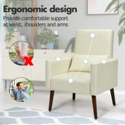 Tangkula 2-in-1 Upholstered Rocking Chair With Wood Leg & Pillow Relax Sofa Chair Light Grey/Beige/Dark Gray -Living Room Furniture Store GUEST c2648639 0b43 4898 a8fe 51b7d8c995be