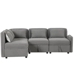 122.8" Minimalist Convertible Modular Sofa, Upholstered Sectional Sofa Couch With 5 Pillows-ModernLuxe 24 122.8" Minimalist Convertible Modular Sofa, Upholstered Sectional Sofa Couch With 5 Pillows-ModernLuxe -Living Room Furniture Store GUEST c55d6496 6226 452d a300 c368aa7a8106