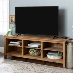 Transitional 6 Cubby Wood Open Storage Wood TV Stand For TVs Up To 80"- Saracina Home 23 Transitional 6 Cubby Wood Open Storage Wood TV Stand For TVs Up To 80"- Saracina Home -Living Room Furniture Store GUEST ce83f227 95ad 48d0 9fb8 48e192d8fef5