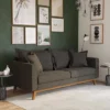 Maryan Pillowback Wood Stretcher Sofa Gray Linen - Room & Joy -Living Room Furniture Store GUEST ceb9c872 31c9 4312 9325 2998940d3a4d