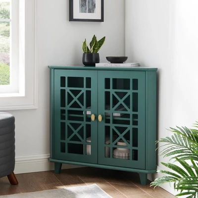 2 Door Corner Accent Cabinet With Fretwork Doors - Saracina Home 13 2 Door Corner Accent Cabinet With Fretwork Doors - Saracina Home - Image 11
