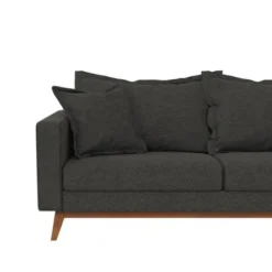 Maryan Pillowback Wood Stretcher Sofa Gray Linen - Room & Joy -Living Room Furniture Store GUEST da265011 62e5 4fb0 855f b56065792a88