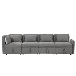 122.8" Minimalist Convertible Modular Sofa, Upholstered Sectional Sofa Couch With 5 Pillows-ModernLuxe 22 122.8" Minimalist Convertible Modular Sofa, Upholstered Sectional Sofa Couch With 5 Pillows-ModernLuxe -Living Room Furniture Store GUEST dce9fb95 745e 49c9 aade a8aed3acddf8