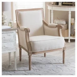 Chavanon Wood & Linen Traditional French Accent Chair Light Beige - Baxton Studio 9 Chavanon Wood & Linen Traditional French Accent Chair Light Beige - Baxton Studio -Living Room Furniture Store GUEST dfaa5e90 b1fe 453e 81ff 222fe737f462