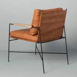 Faux Leather & Metal Accent Chair - Black/Brown - Hearth & Hand™ With Magnolia 11 Faux Leather & Metal Accent Chair - Black/Brown - Hearth & Hand™ With Magnolia -Living Room Furniture Store GUEST e5692544 8e55 4447 8f20 aa4310407010