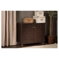Winda Modern And Contemporary 2-Door Wooden Entryway Shoes Storage Cabinet - Dark Brown - Baxton Studio 10 Winda Modern And Contemporary 2-Door Wooden Entryway Shoes Storage Cabinet - Dark Brown - Baxton Studio -Living Room Furniture Store GUEST f051c225 4e32 43fc b9b9 4d46d098a654