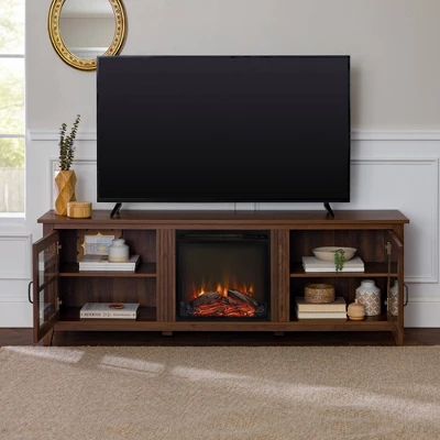 Tasi Transitional Farmhouse Glass Window Pane Door With Electric Fireplace TV Stand For TVs Up To 80" - Saracina Home 14 Tasi Transitional Farmhouse Glass Window Pane Door With Electric Fireplace TV Stand For TVs Up To 80" - Saracina Home - Image 12